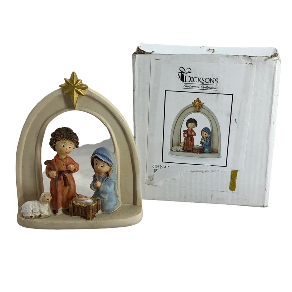 Dicksons Christmas Collection Holy Family Nativity‎ Figurine Decor 4"H Has Box